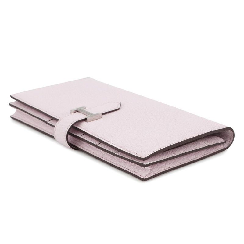 エルメス 長財布 ベアンスフレ モーヴペール/シルバー金具 シェブルミゾル K刻印 HERMES 財布 シェーブル