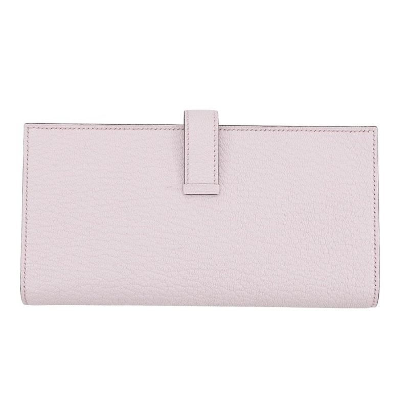 エルメス 長財布 ベアンスフレ モーヴペール/シルバー金具 シェブルミゾル K刻印 HERMES 財布 シェーブル