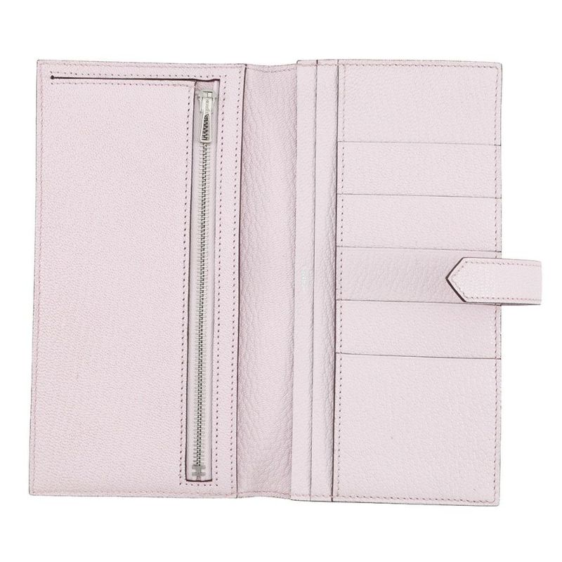 エルメス 長財布 ベアンスフレ モーヴペール/シルバー金具 シェブルミゾル K刻印 HERMES 財布 シェーブル