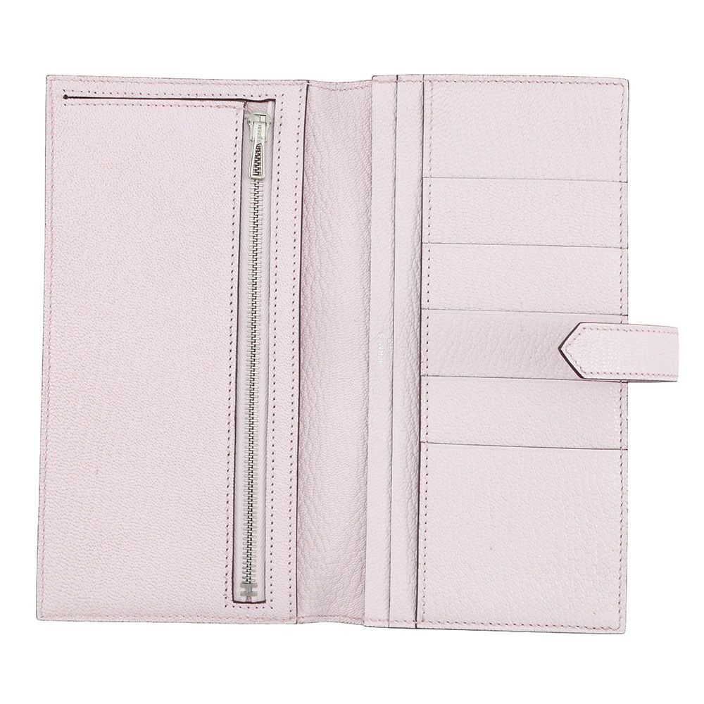 エルメス 長財布 ベアンスフレ モーヴペール/シルバー金具 シェブルミゾル K刻印 HERMES 財布 シェーブル
