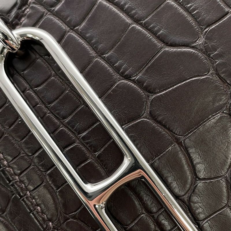 エルメス 財布 ロウリス ルリ スリム エベンヌ/シルバー金具 アリゲーターマット D刻印 財布