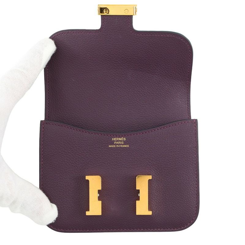 エルメス 財布 コンスタンス スリム カシス/ブルーロイヤル/ゴールド金具 エバーカラー U刻印 財布