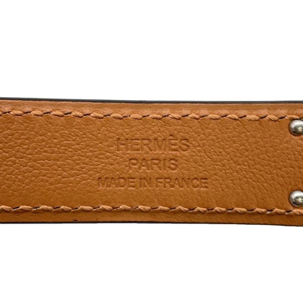 エルメス べルト ケリー・ポケット18 ブルーネイビー/シルバー金具 エプソン K刻印 ポーチ付き