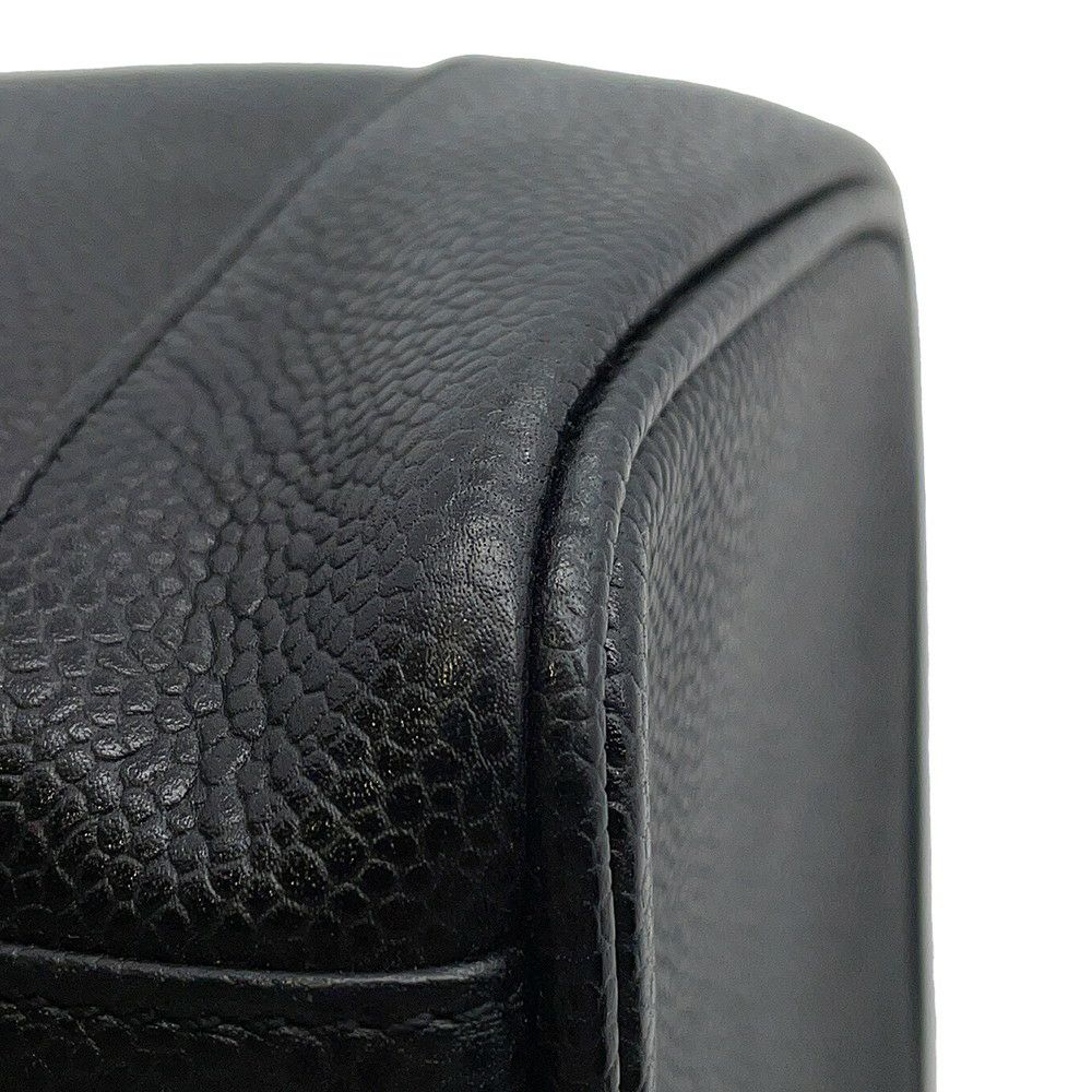 シャネル バニティバッグ ココマーク キャビアスキン 縦型 A01998 CHANEL 化粧ポーチ コスメポーチ 黒