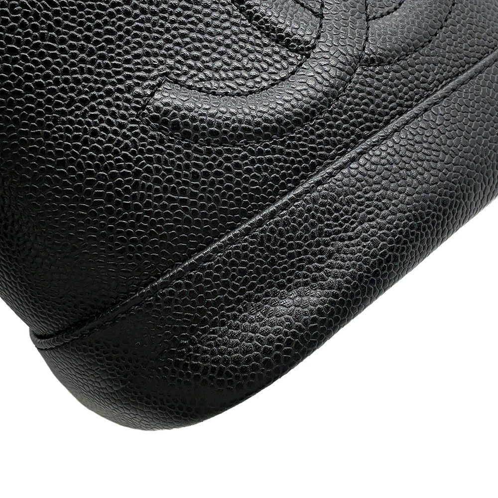 シャネル バニティバッグ ココマーク キャビアスキン 縦型 A01998 CHANEL 化粧ポーチ コスメポーチ 黒