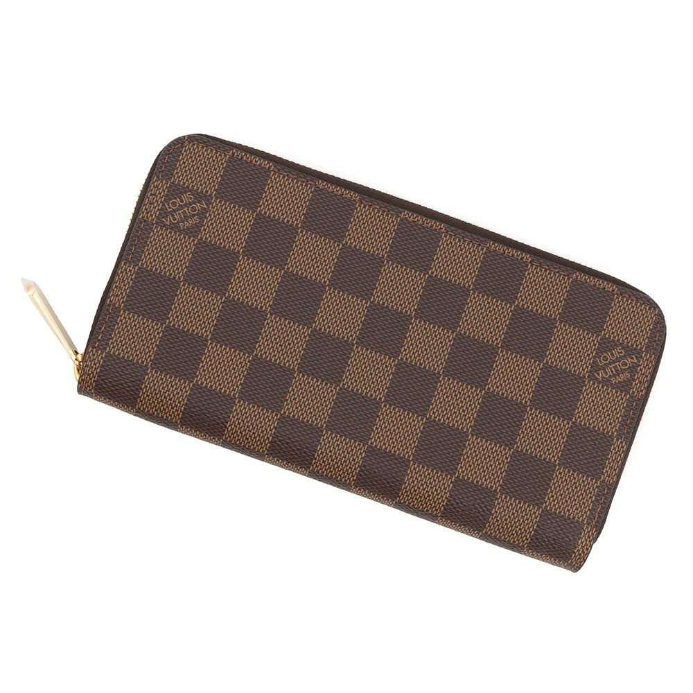 ルイヴィトン 長財布 ダミエ・エベヌ ジッピー・ウォレット N60046 LOUIS VUITTON ヴィトン 財布 ピンク ラウンドファスナー