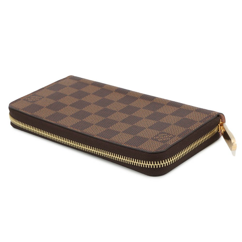 ルイヴィトン 長財布 ダミエ・エベヌ ジッピー・ウォレット N60046 LOUIS VUITTON ヴィトン 財布 ピンク ラウンドファスナー