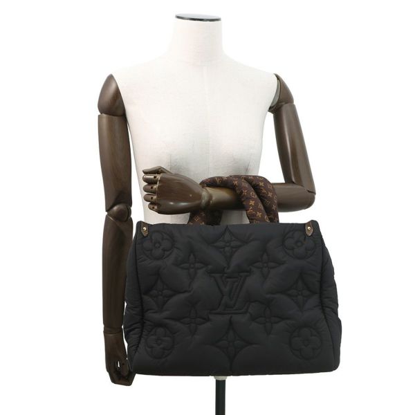 ルイヴィトン トートバッグ リサイクルメタリックナイロン/モノグラム オンザゴーMM M21069 LOUIS VUITTON 黒 ブラック