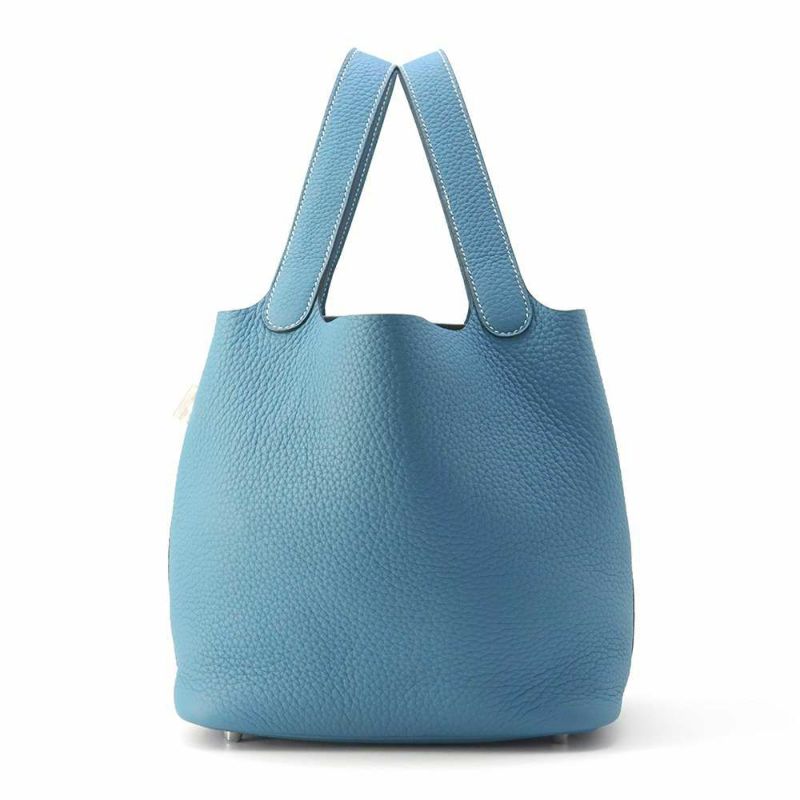 エルメス ハンドバッグ ピコタンロックMM ニューブルージーン/シルバー金具 トリヨンクレマンス W刻印