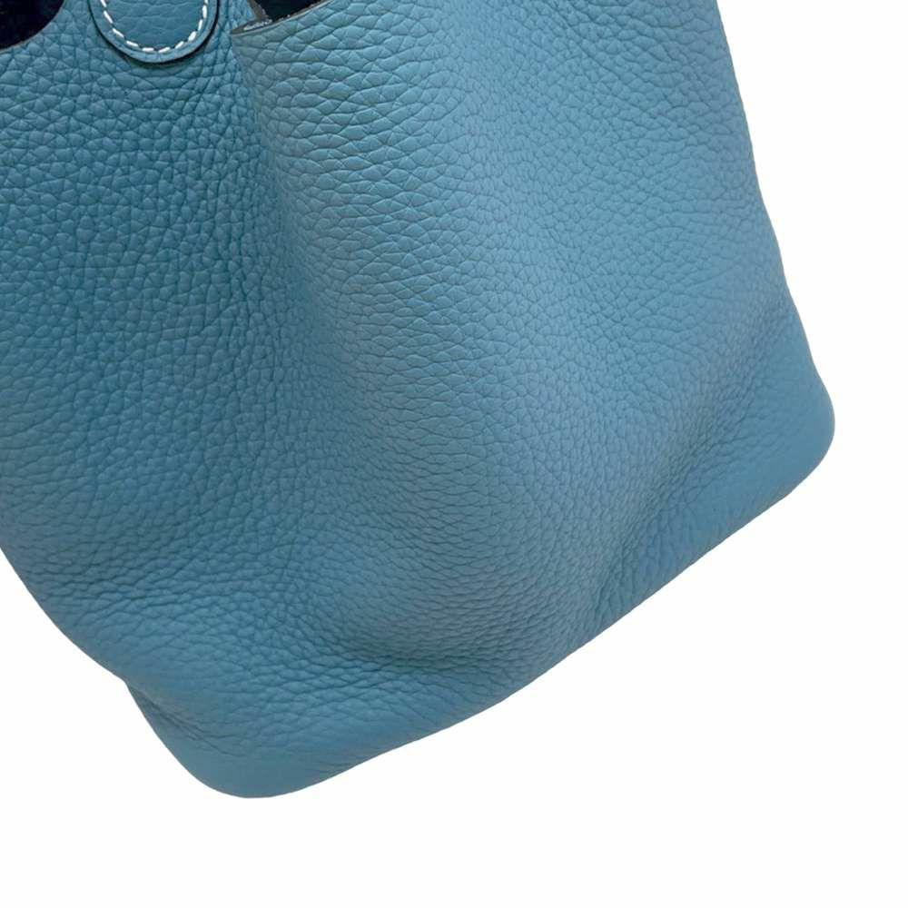 エルメス ハンドバッグ ピコタンロックMM ニューブルージーン/シルバー金具 トリヨンクレマンス W刻印