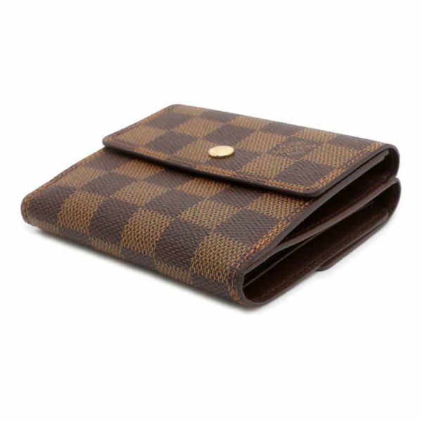 ルイヴィトン 財布 ダミエ・エベヌ ポルトフォイユ・エリーズ N61654 LOUIS VUITTON ヴィトン Wホック 三つ折り財布