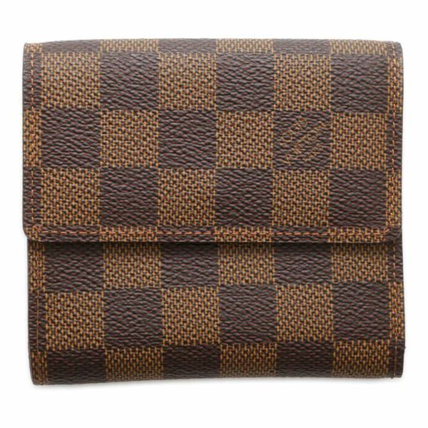 ルイヴィトン 財布 ダミエ・エベヌ ポルトフォイユ・エリーズ N61654 LOUIS VUITTON ヴィトン Wホック 三つ折り財布