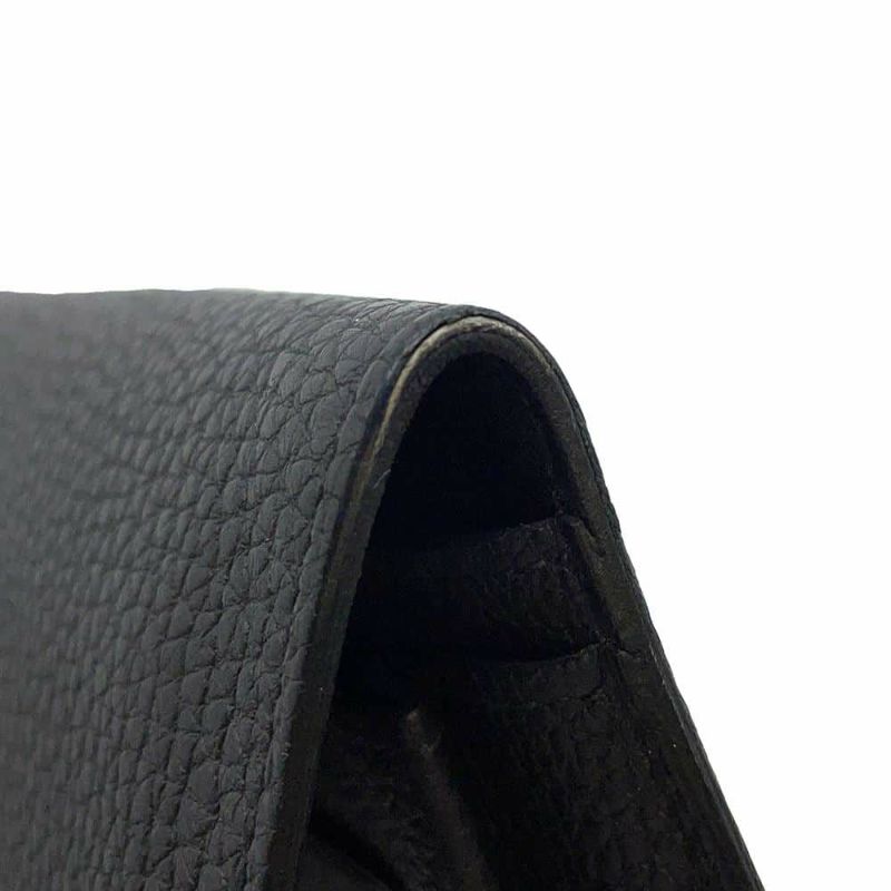 エルメス 長財布 ドゴンGM ブラック/シルバー金具 トリヨクレマンス Y刻印 HERMES 財布 黒