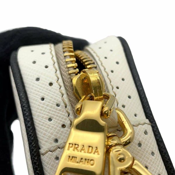 プラダ ポーチ パンチング  レザー 1N1473 PRADA 小物入れ 白