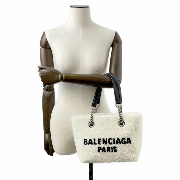 バレンシアガ トートバッグ デューティフリー ムートン 759941 BALENCIAGA バッグ 黒 白