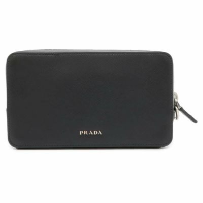 プラダ スマホポーチ サフィアーノ ロゴ 2ZH064 PRADA ポーチ メンズ 黒 安心保証 | 中古・新品ブランド販売ギャラリーレア公式通販