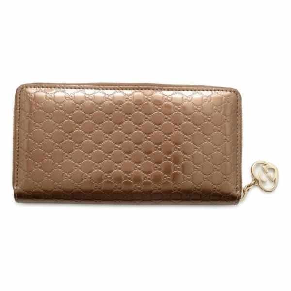 グッチ 長財布 マイクログッチシマ ラウンドファスナー エナメル 308005 GUCCI 財布