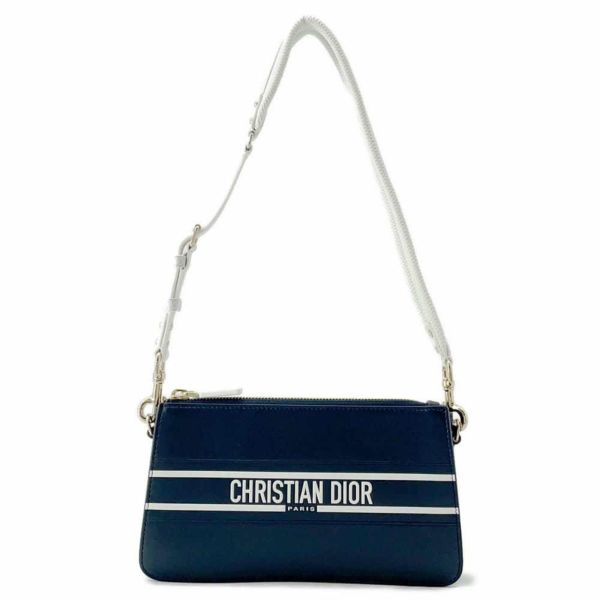 クリスチャン・ディオール ショルダーバッグ ヴァイブ レザー Christian Dior クラッチバッグ ポーチ 白