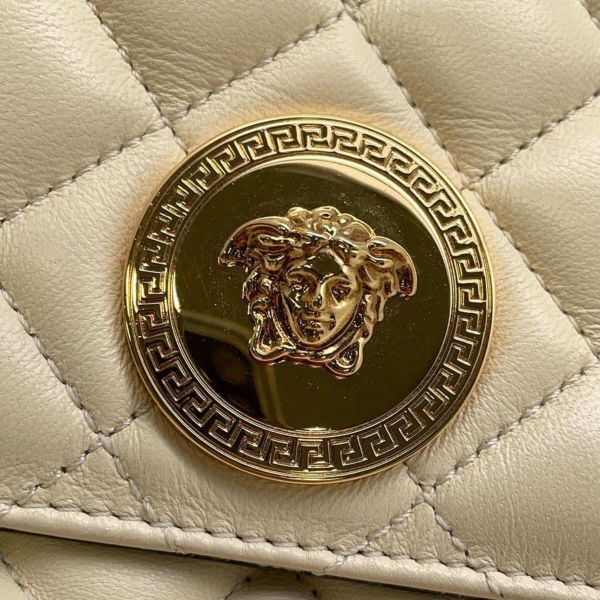 ヴェルサーチ チェーンショルダーバッグ メデューサ キルティング GIANNI VERSACE バッグ 白