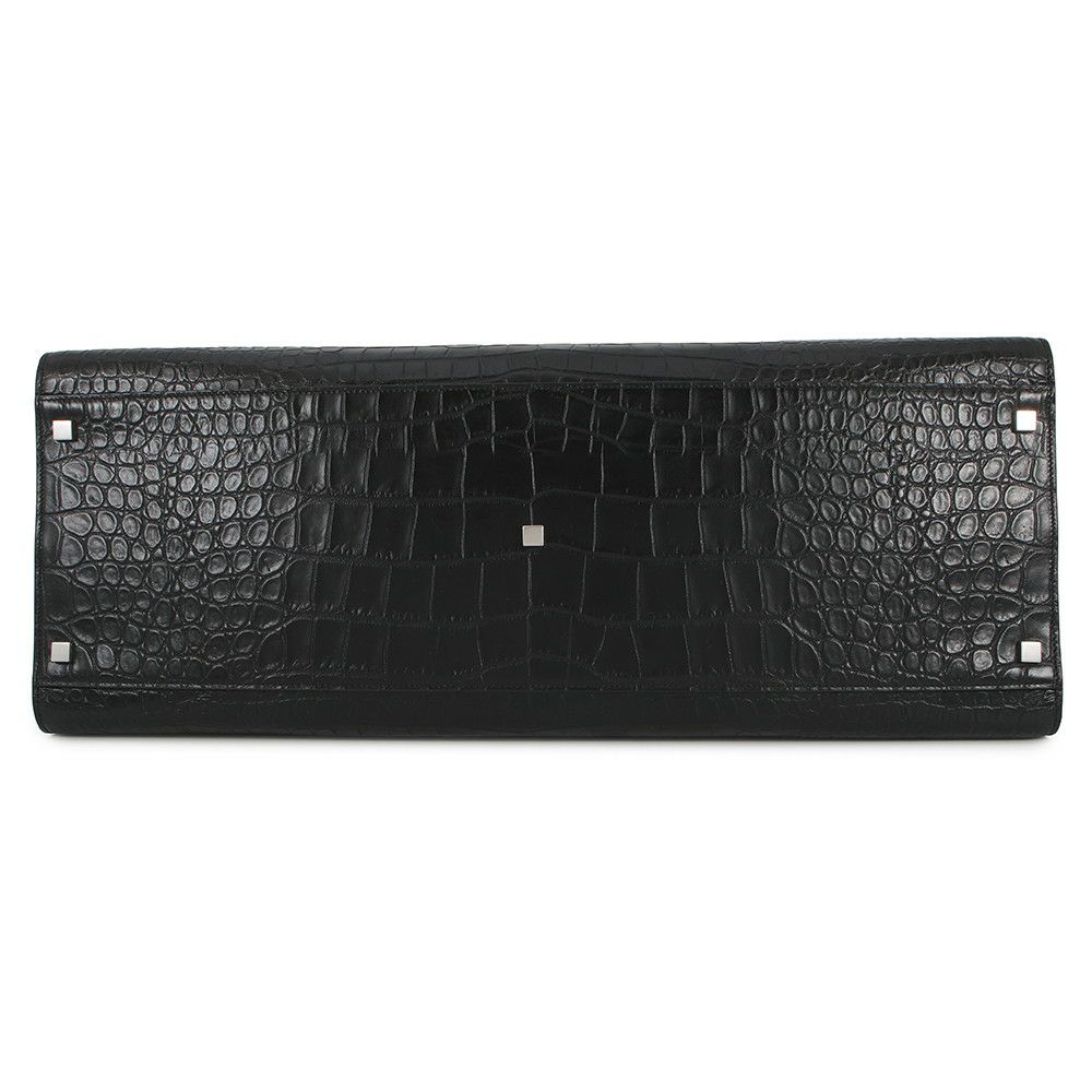 サンローランパリ トートバッグ マンハッタン クロコ型押しレザー 554039 SAINT LAURENT PARIS 黒