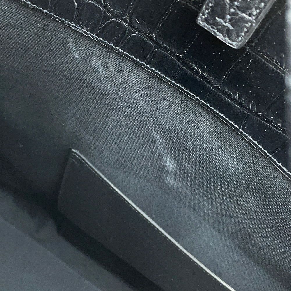 サンローランパリ トートバッグ マンハッタン クロコ型押しレザー 554039 SAINT LAURENT PARIS 黒