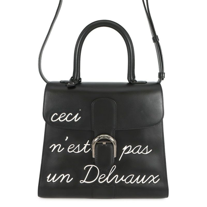 デルボー ハンドバッグ ルーモアMM カーフレザー AA0661AAM099ZPN Delvaux 2wayショルダー 黒