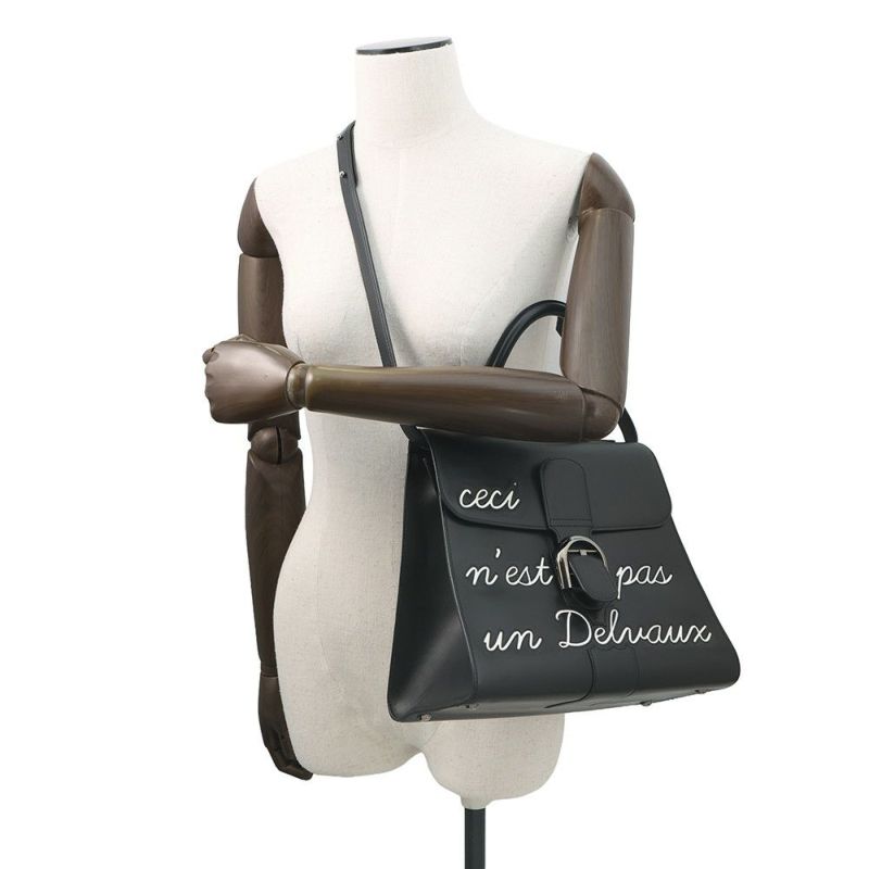 デルボー ハンドバッグ ルーモアMM カーフレザー AA0661AAM099ZPN Delvaux 2wayショルダー 黒