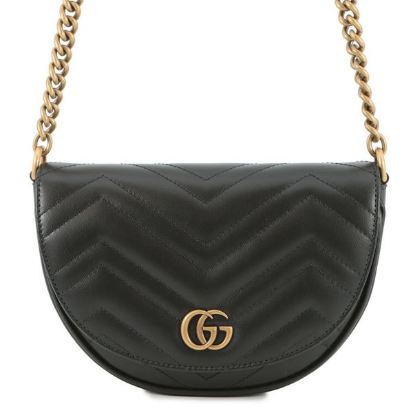 グッチ チェーンショルダーバッグ GGマーモント キルティング レザー 746431 GUCCI 黒