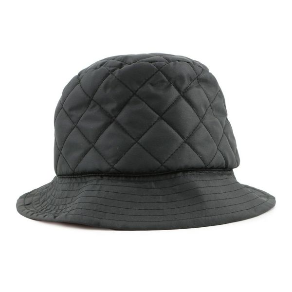 セリーヌ ハット キルティング ロゴ ナイロン サイズS 2AUB0495M CELINE 帽子 黒