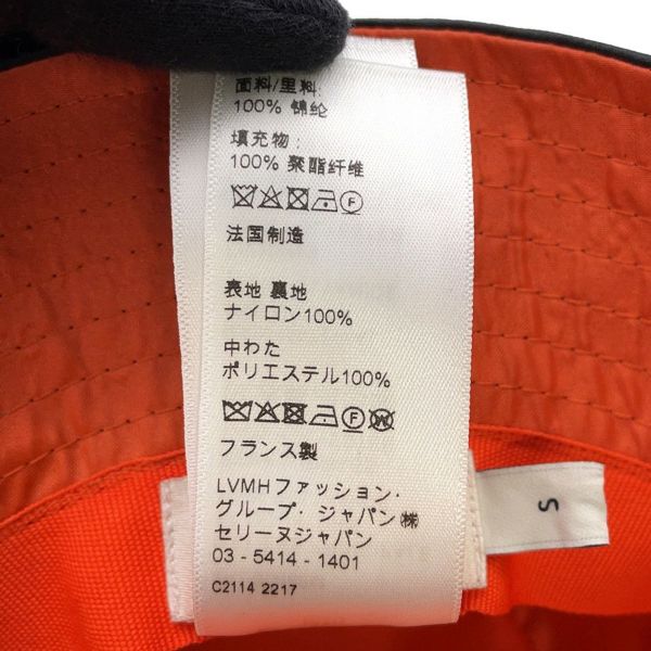 セリーヌ ハット キルティング ロゴ ナイロン サイズS 2AUB0495M CELINE 帽子 黒