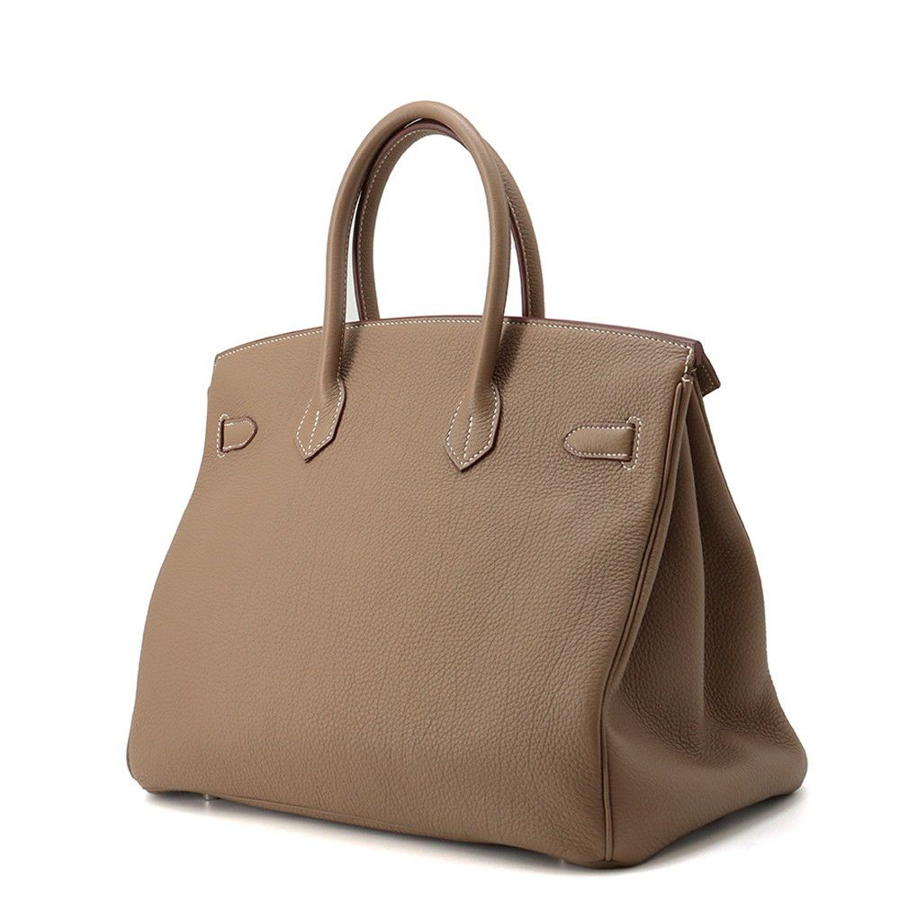 エルメス バーキン35 エトゥープ/シルバー金具 トゴ □Q刻印 HERMES Birkin ハンドバッグ