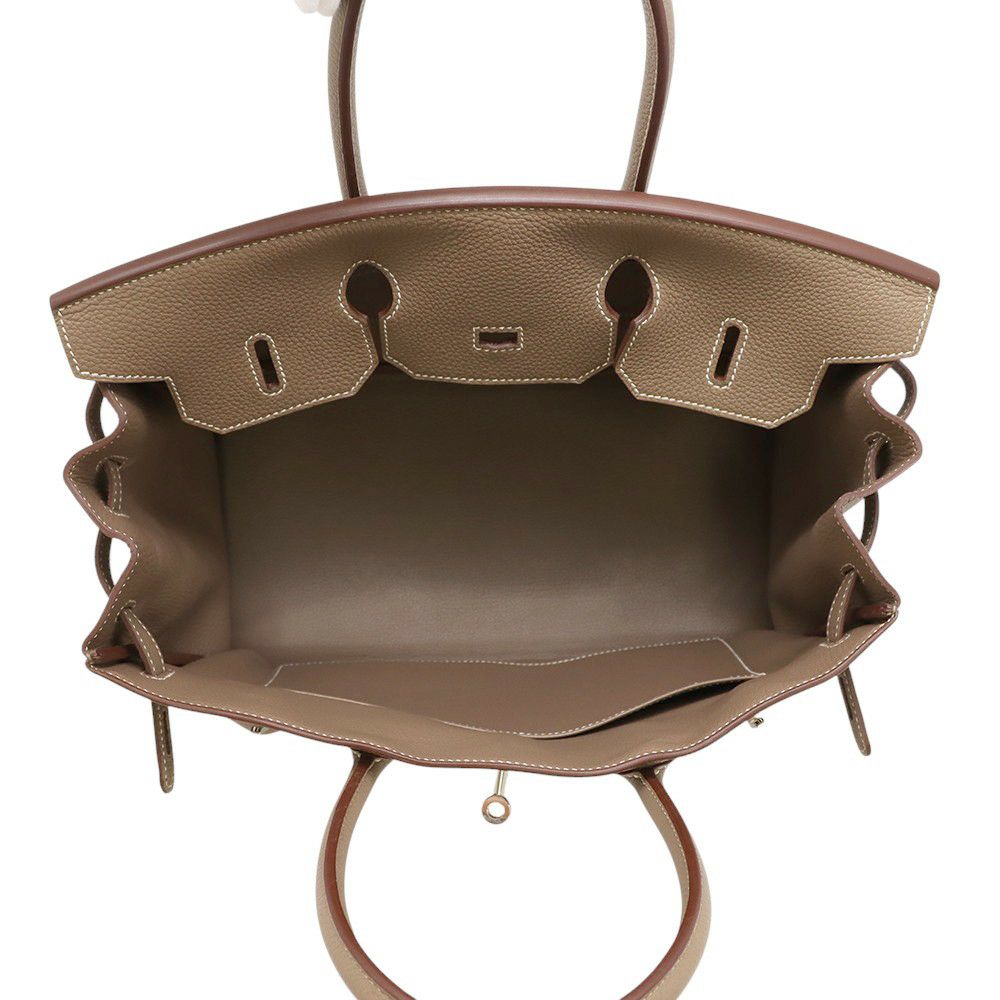 エルメス バーキン35 エトゥープ/シルバー金具 トゴ □Q刻印 HERMES Birkin ハンドバッグ