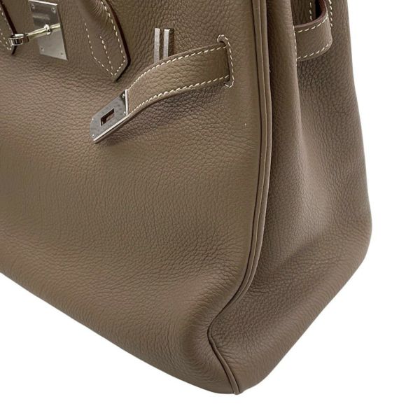 エルメス バーキン35 エトゥープ/シルバー金具 トゴ □Q刻印 HERMES Birkin ハンドバッグ