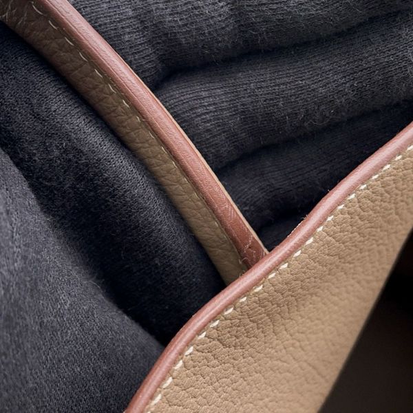 エルメス バーキン35 エトゥープ/シルバー金具 トゴ □Q刻印 HERMES Birkin ハンドバッグ