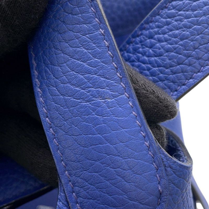 エルメス ハンドバッグ ピコタンロックMM ブルーロイヤル/シルバー金具 トリヨンクレマンス U刻印