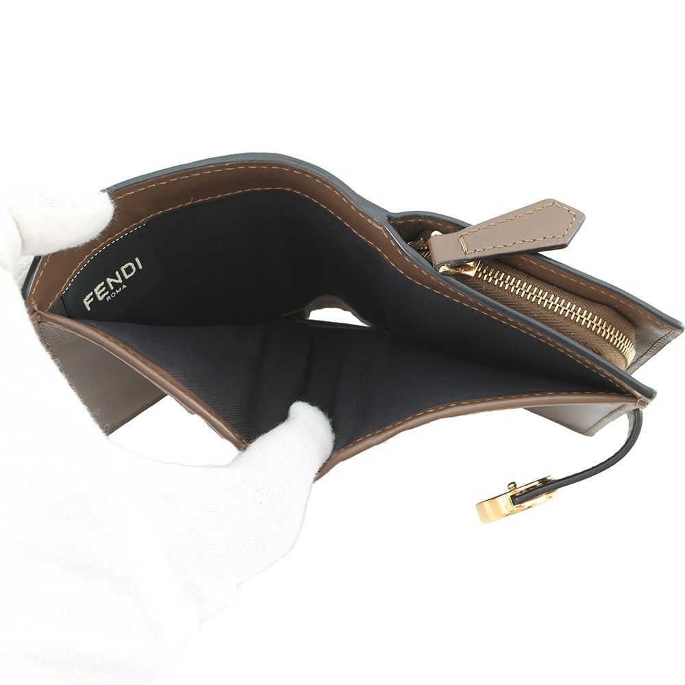 フェンディ 二つ折り財布 エフ イズ フェンディ ズッカ柄 レザー 8M0386 FENDI 財布