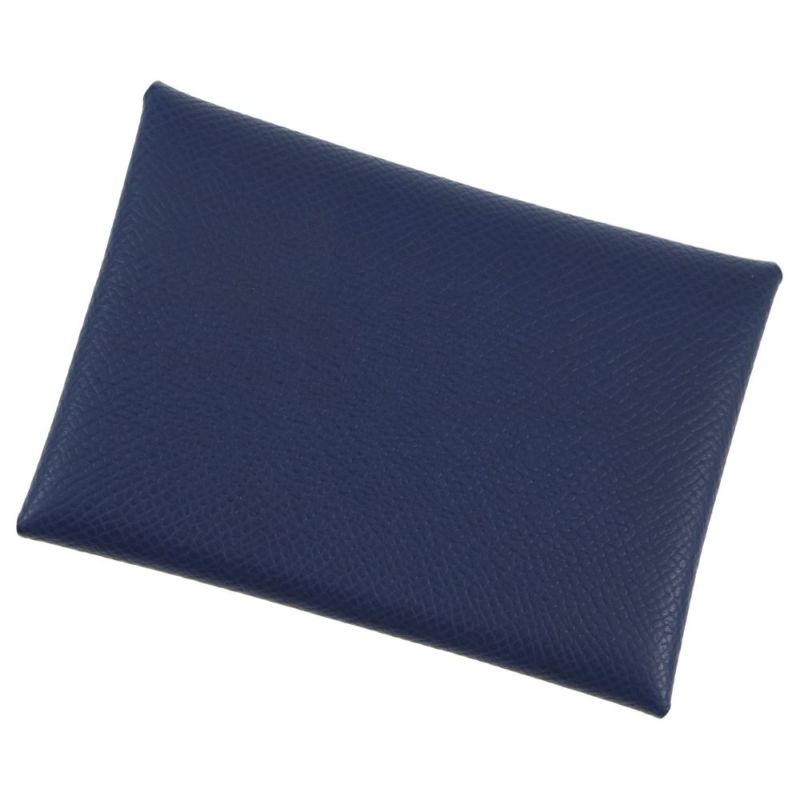 エルメス コインケース カルヴィ デュオ ブルーサフィール/シルバー金具 エプソン K刻印 財布