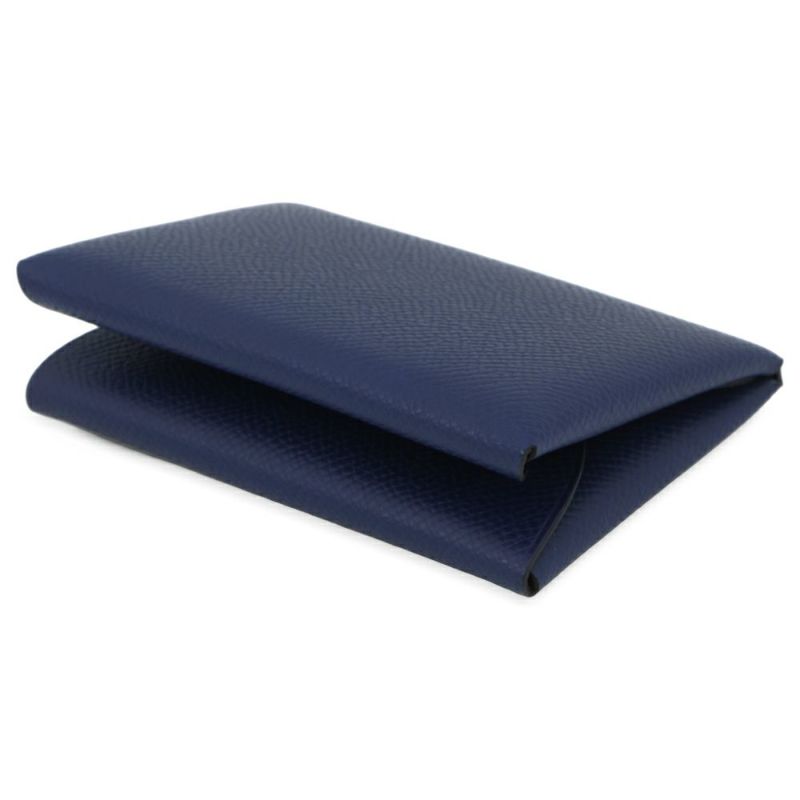 エルメス コインケース カルヴィ デュオ ブルーサフィール/シルバー金具 エプソン K刻印 財布