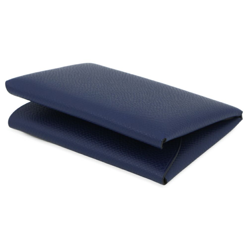 エルメス コインケース カルヴィ デュオ ブルーサフィール/シルバー金具 エプソン K刻印 財布