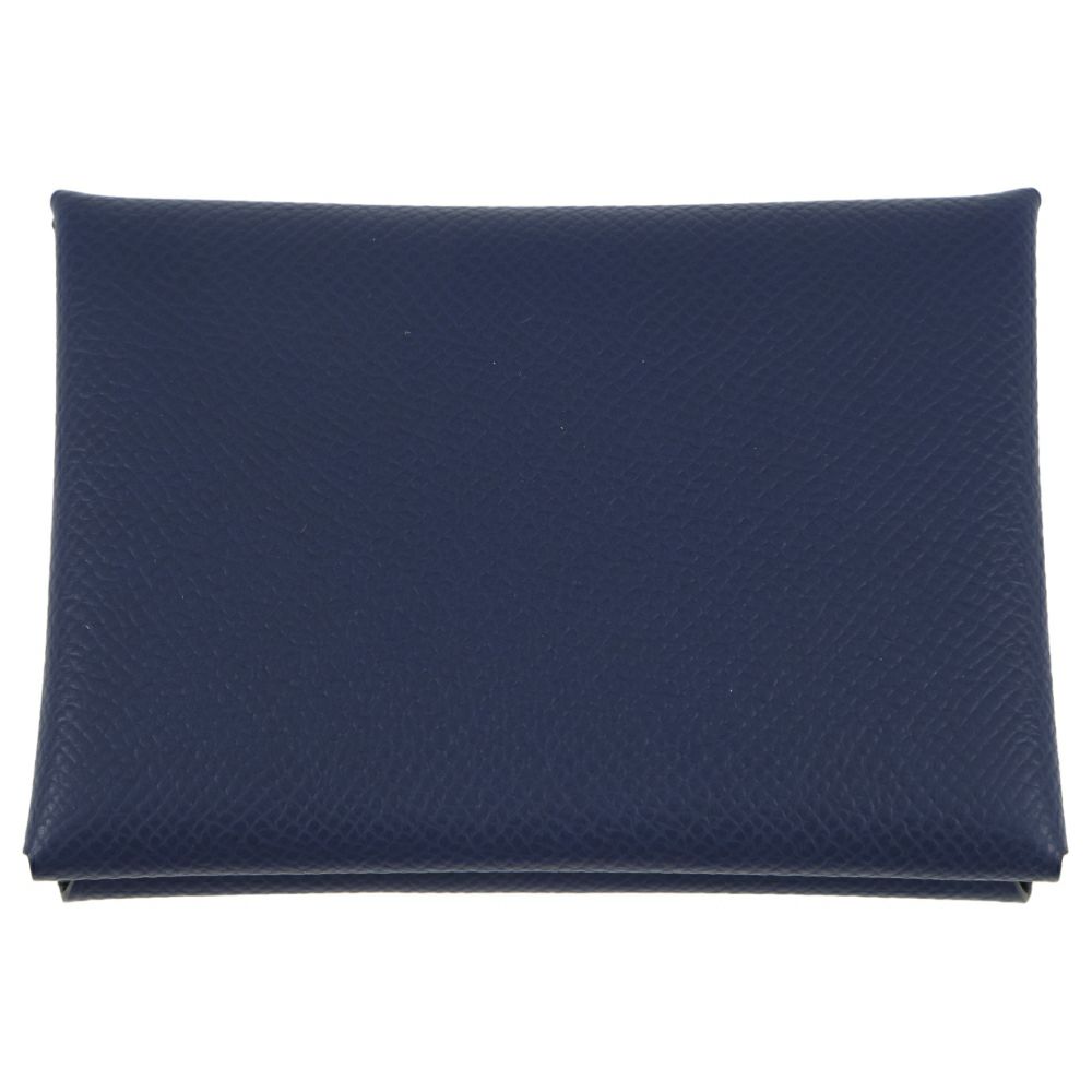 エルメス コインケース カルヴィ デュオ ブルーサフィール/シルバー金具 エプソン K刻印 財布