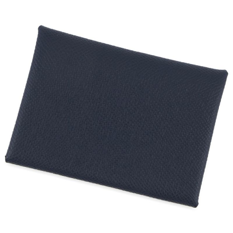 エルメス コインケース カルヴィ デュオ ブルーニュイ/シルバー金具 エプソン K刻印 財布