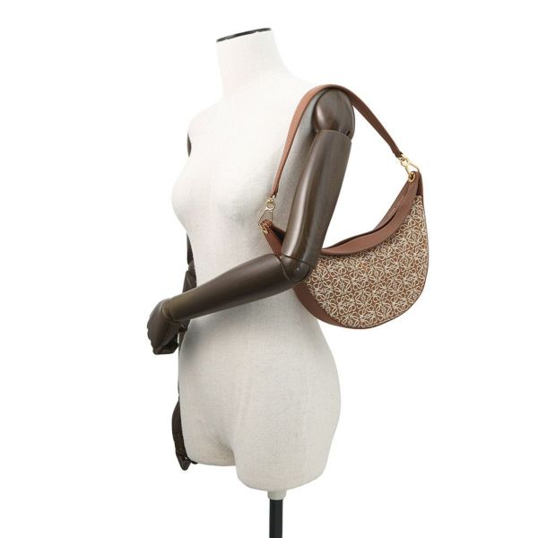 ロエベ ショルダーバッグ アナグラム ルナ スモール ジャカード レザー A923PM1X02 LOEWE ワンショルダー ブラウン