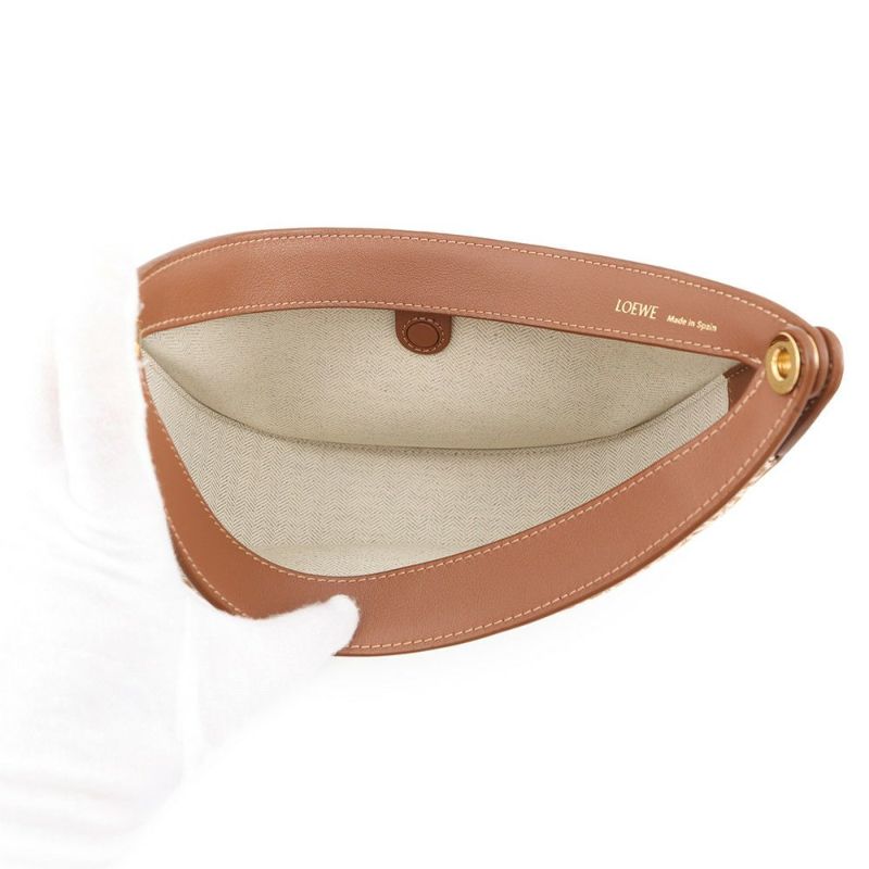 ロエベ ショルダーバッグ アナグラム ルナ スモール ジャカード レザー A923PM1X02 LOEWE ワンショルダー ブラウン