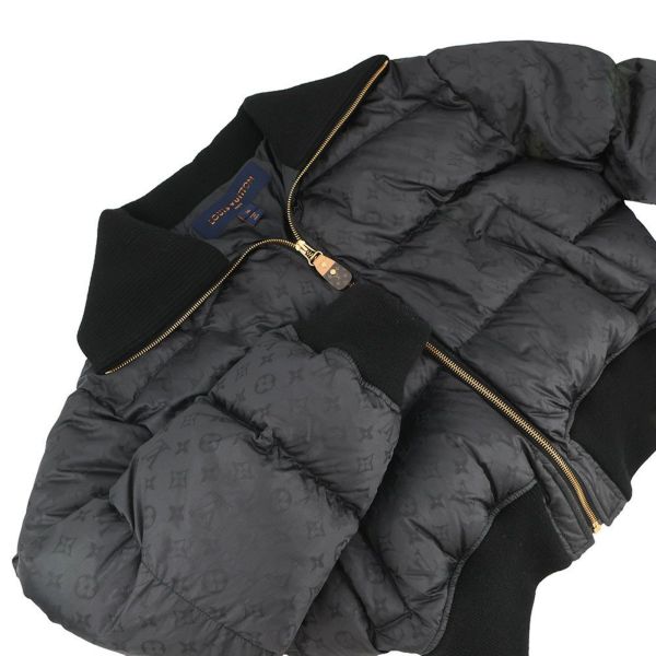 ルイヴィトン ダウンジャケット クロップド モノグラム パファジャケット レディースサイズ38 アウター ブラック 黒 セール品