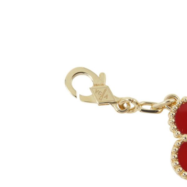 ヴァンクリーフ＆アーペル ブレスレット ヴィンテージ アルハンブラ ブレスレット 5モチーフ カーネリアン K18YG VCARD35500