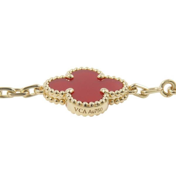 ヴァンクリーフ＆アーペル ブレスレット ヴィンテージ アルハンブラ ブレスレット 5モチーフ カーネリアン K18YG VCARD35500