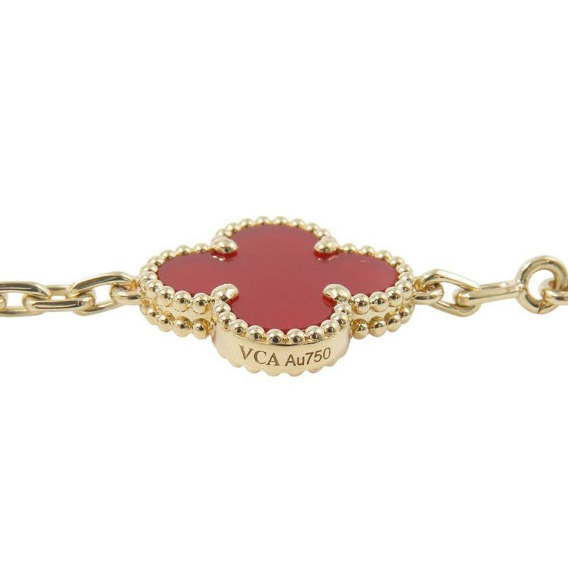 ヴァンクリーフ＆アーペル ブレスレット ヴィンテージ アルハンブラ ブレスレット 5モチーフ カーネリアン K18YG VCARD35500