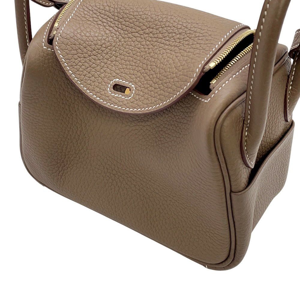 エルメス リンディ ミニ エトゥープ/ゴールド金具 トリヨンクレマンス Z刻印 2wayショルダー