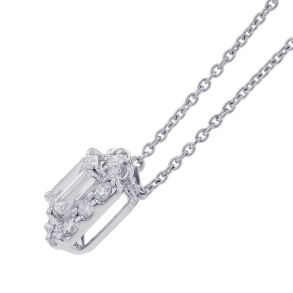グラフ ネックレス アイコン エメラルドカット ダイヤモンド ペンダント ダイヤ 中石0.70ct K18WGホワイトゴールド GIA鑑定書付き