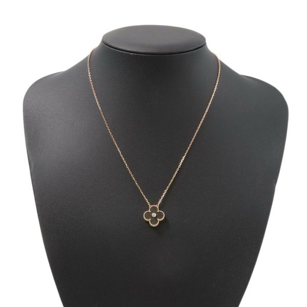 ヴァンクリ ネックレス ヴィンテージ アルハンブラ シルバーオブシディアン/ダイヤ 1P K18PG VCARP9T000 2023年ホリデー限定